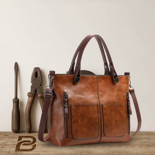 Constance - Grand Sac Bandoulière Cuir Vintage - Série Limitée Héritage