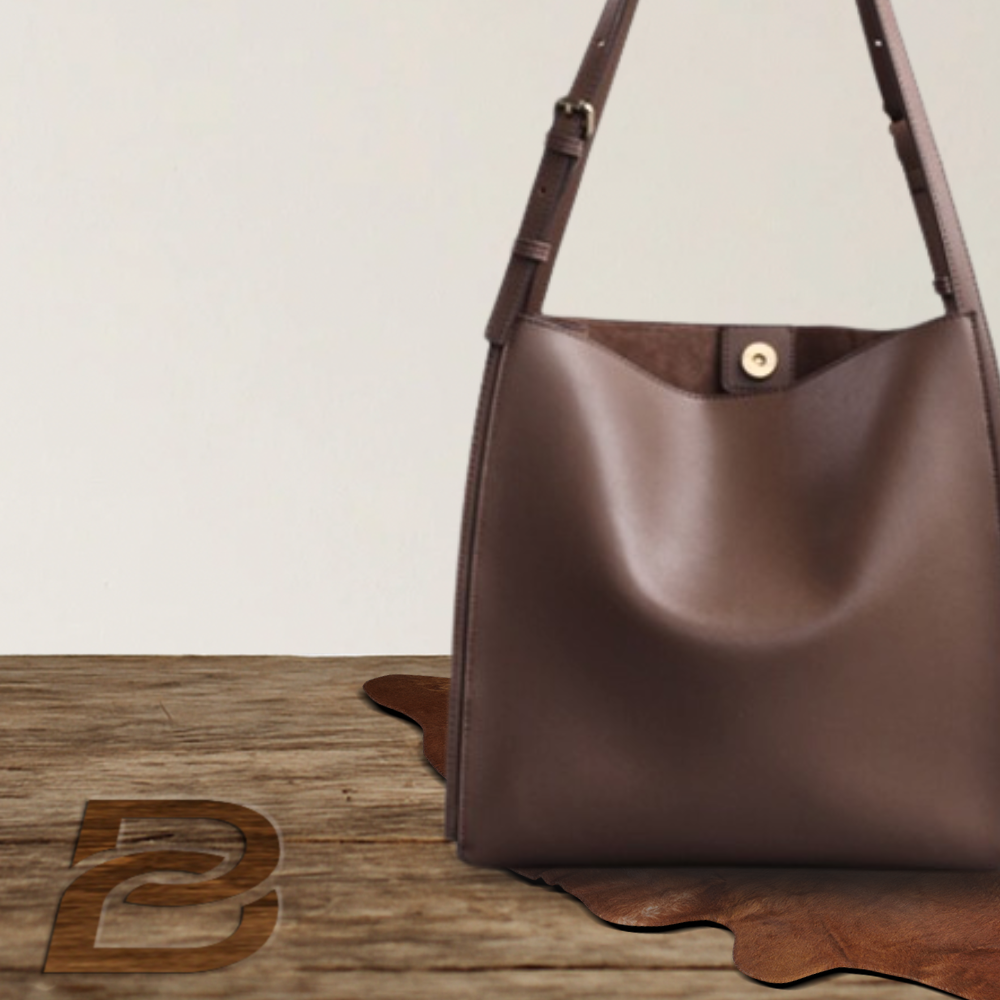 Sac fourre-tout rétro en cuir véritable