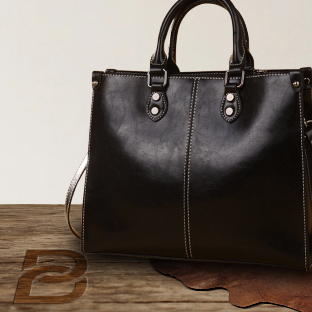 Fourre-tout en cuir véritable à l'élégance classique