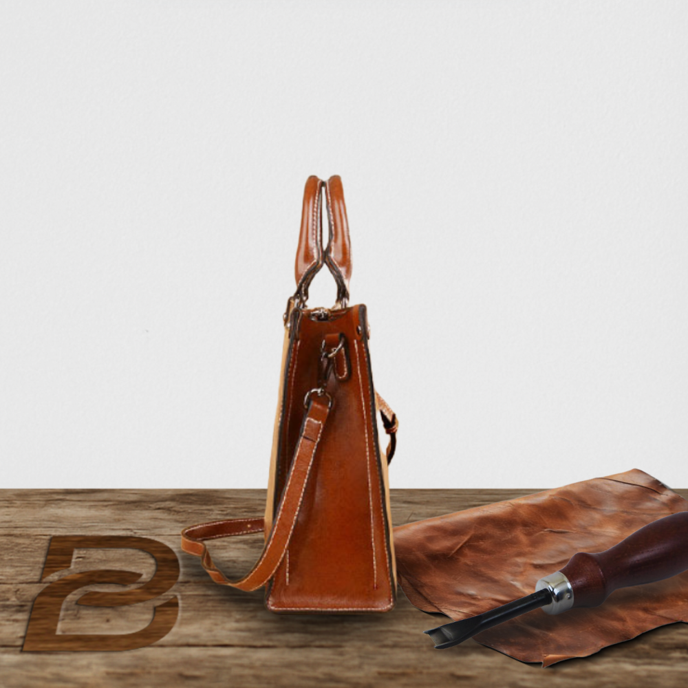 Fourre-tout en cuir véritable à l'élégance classique