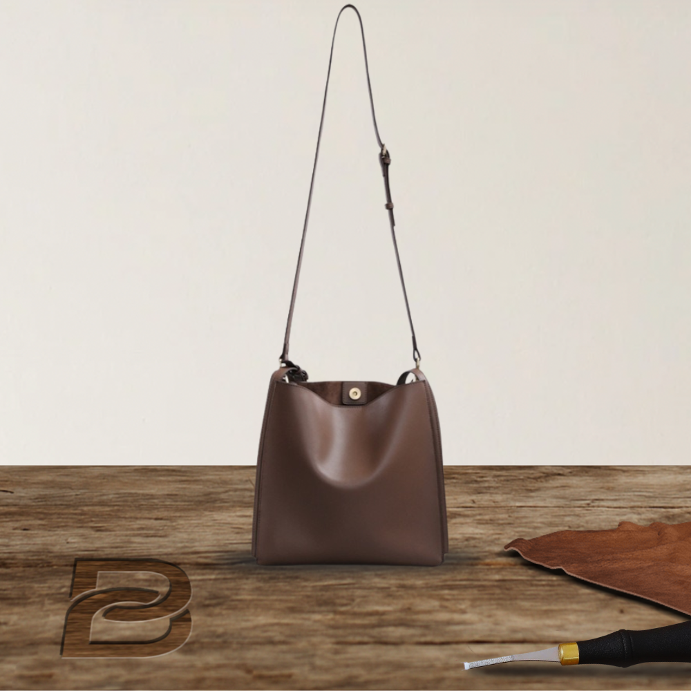 Sac fourre-tout rétro en cuir véritable