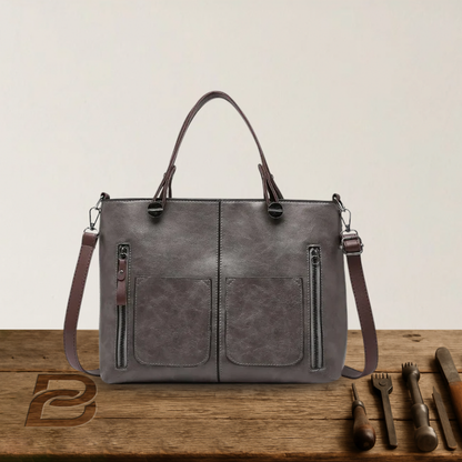 Constance - Grand Sac Bandoulière Cuir Vintage - Série Limitée Héritage
