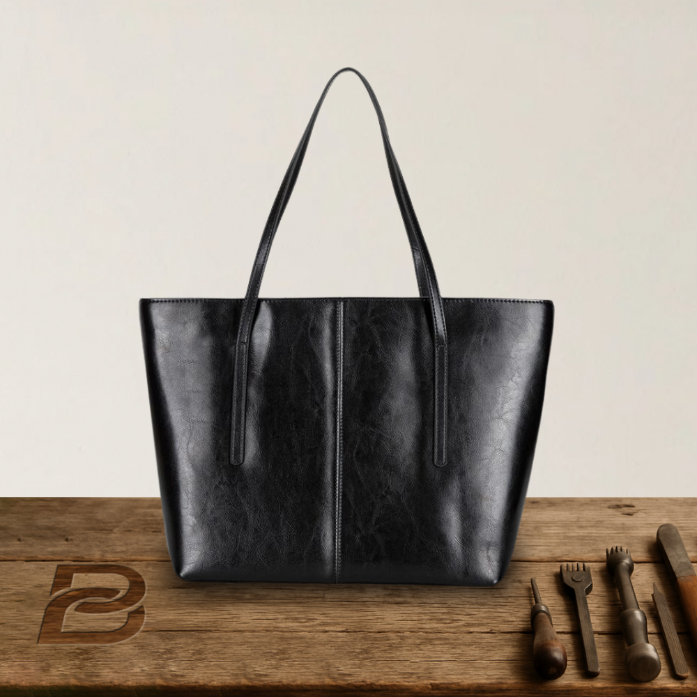 Sac shopper en cuir lisse classique