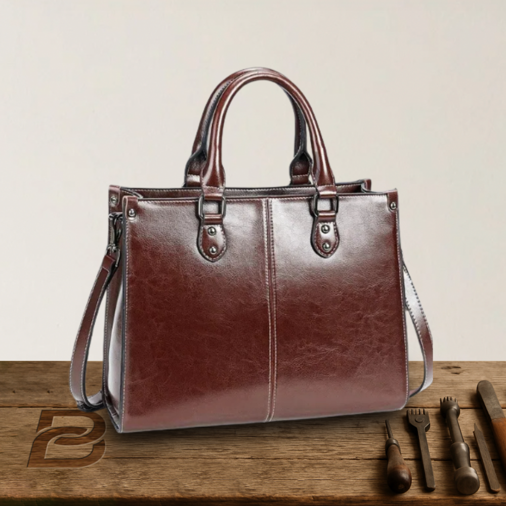 Fourre-tout en cuir véritable à l'élégance classique
