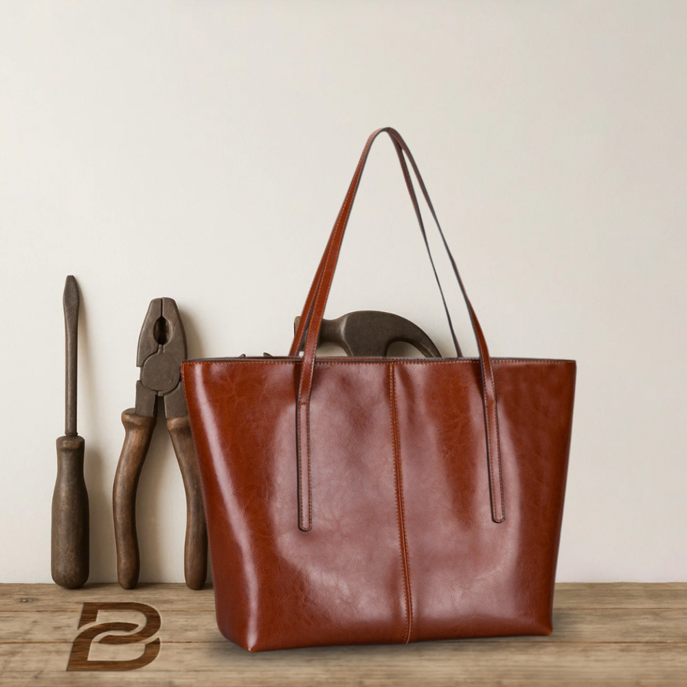 Sac shopper en cuir lisse classique