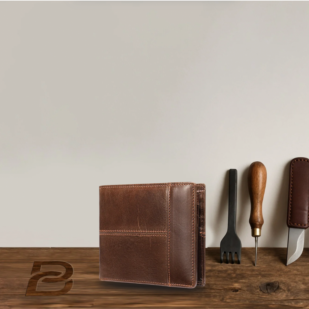 Portefeuille en cuir vintage