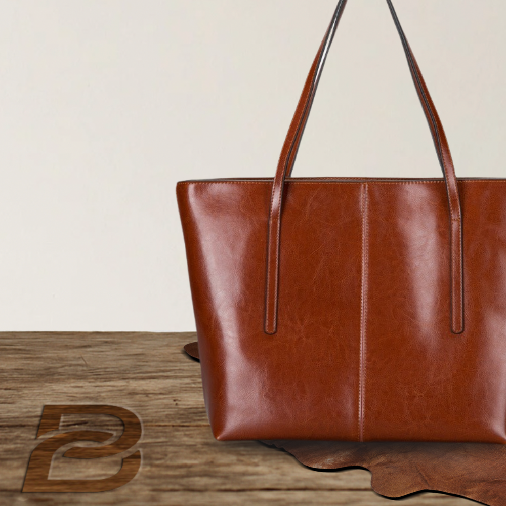 Sac shopper en cuir lisse classique