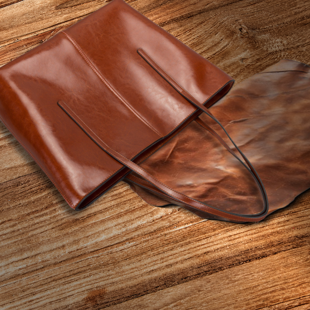Sac shopper en cuir lisse classique