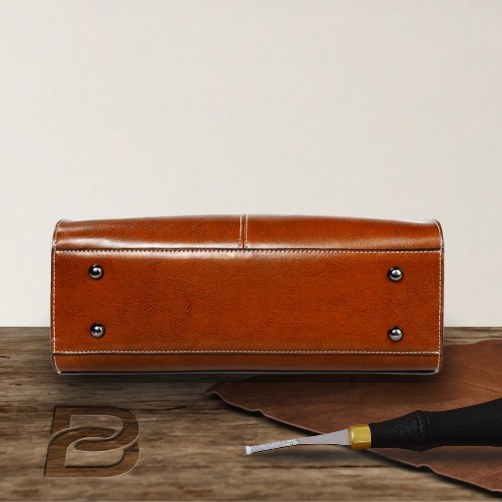Fourre-tout en cuir véritable à l'élégance classique