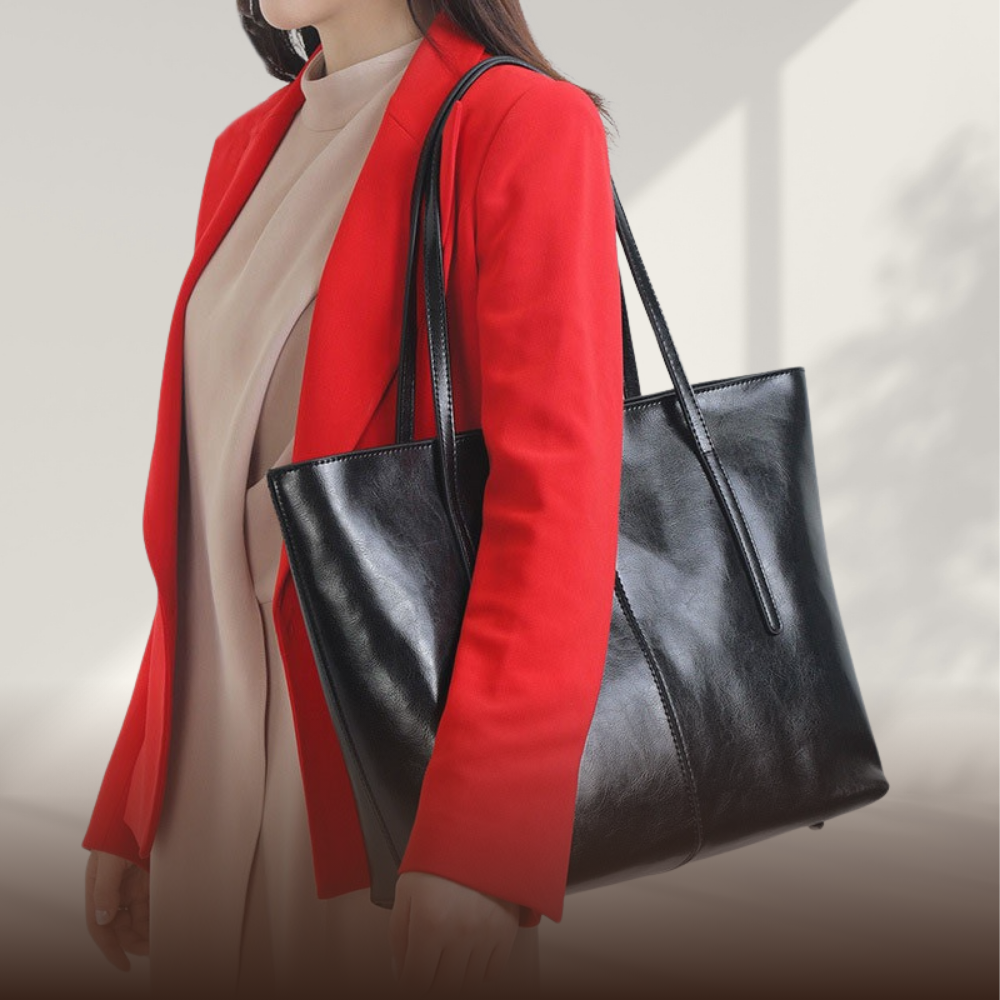 Sac shopper en cuir lisse classique