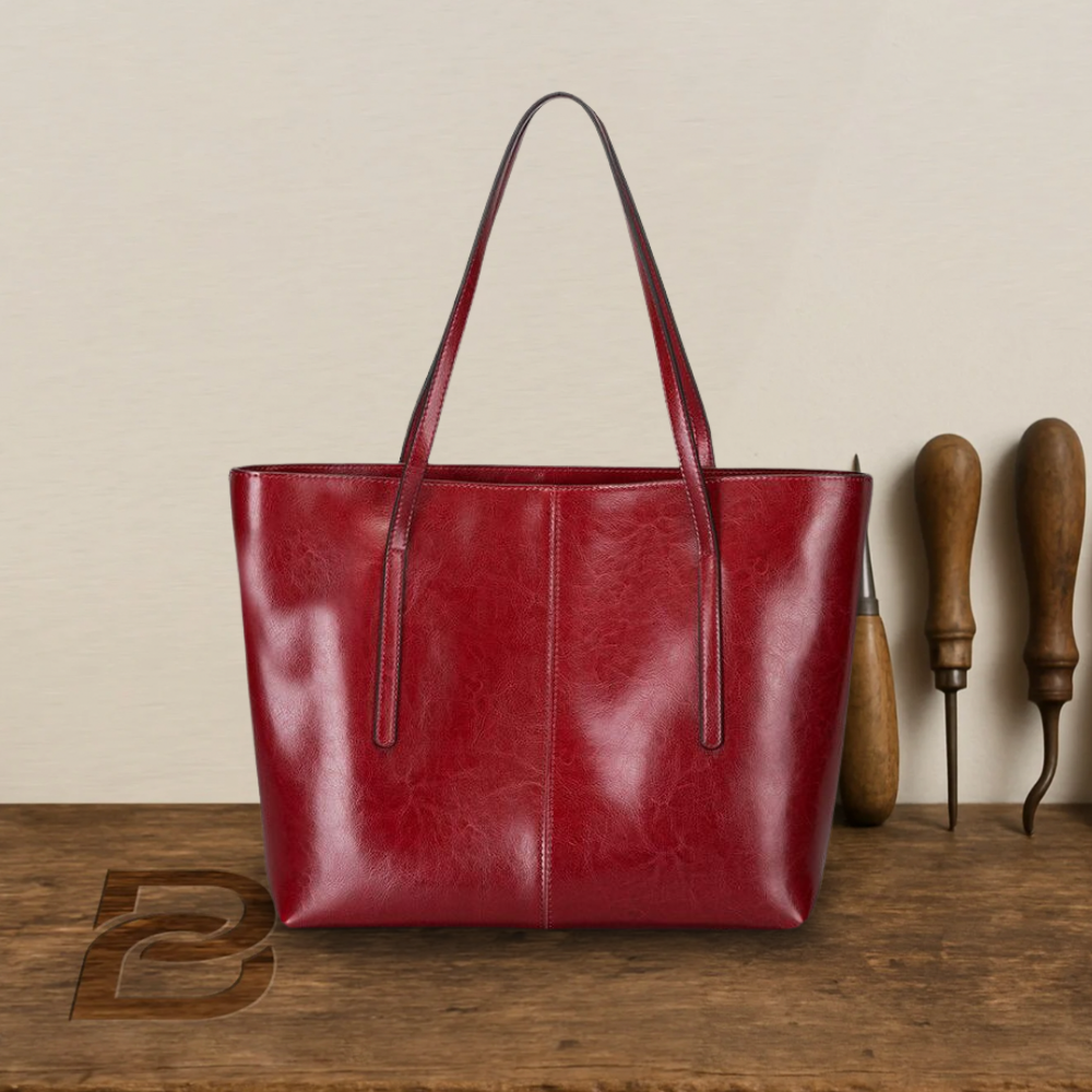 Sac shopper en cuir lisse classique