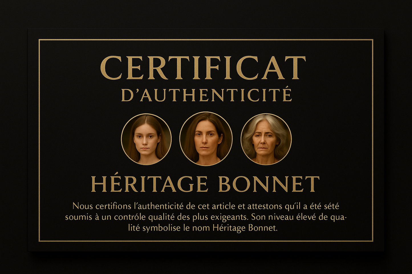 Certificat d'authenticité HÉRITAGE BONNET